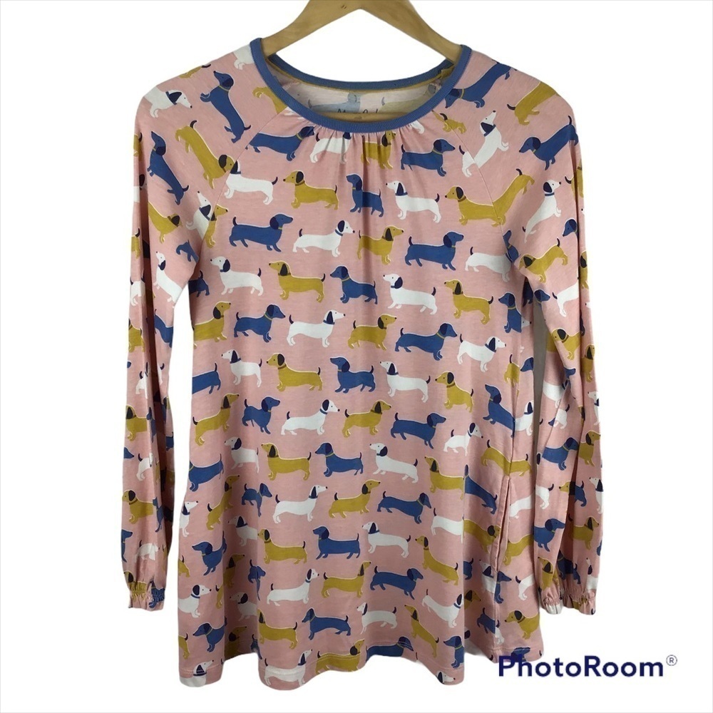 Mini Boden Printed Dog Pink Tunic Dress
